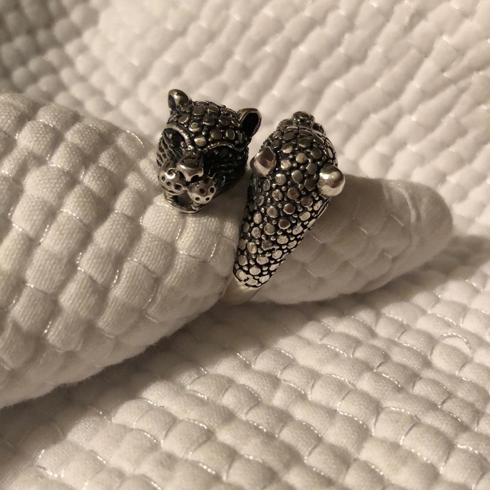 Sterling Silver 925 Panther Ring fits 6.75 to 8